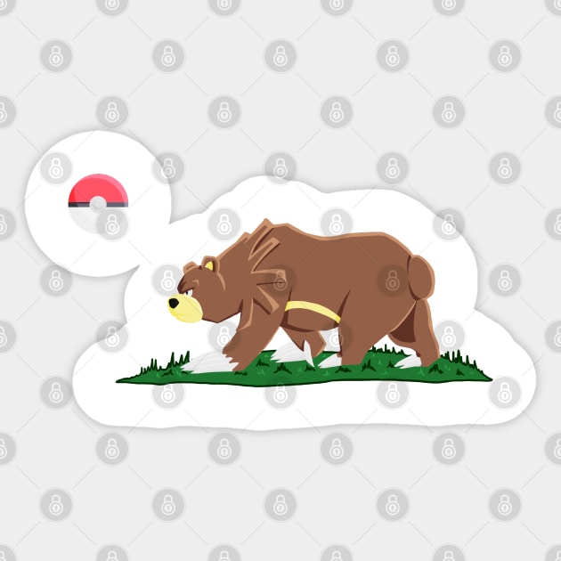 California PokyBear Flag Sticker by KingVego